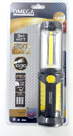 Torcia Work Light Led Cob 3W + 1W, 200 + 50 Lm, Con Magnete Sul Fondo E Sul Retro + Appendino In Cima, Base Rotante,Modalita Operativa On/Off + Torcia, Materiale Abs + Ps, Misure 21X5.6X4.7 Cm, Batterie 3Xaa Non Incluse, Autonomia 4 - 10 Ore, Distanza Di Fai da te/Sicurezza e protezione/Torce/Torce-lanterne Non solo alimenti - Albano Laziale, Commerciovirtuoso.it