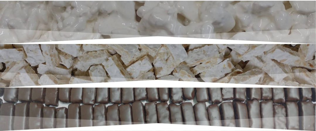 Torroncini Artigianali Assortiti Alle Mandorle Torroni Sfusi Morbidi E Friabili Vari Gusti Classico, Fondente, Bergamotto, Mandarino, Arancia, Limone Gardenia Artigiani Del Torrone