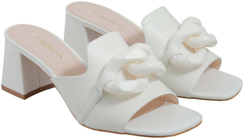Toscablu Donna Ciabatta Mimosa in Pelle con Tacco 6 Cm Nuova Collezione