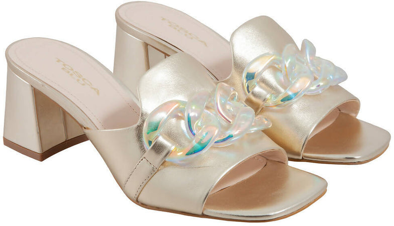 Toscablu Donna Ciabatta Mimosa in Pelle con Tacco 6 Cm Nuova Collezione