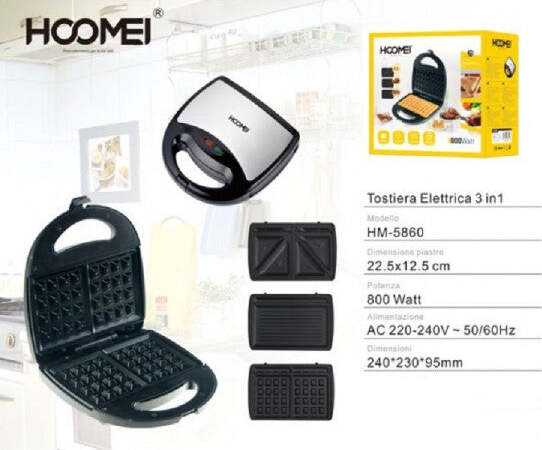 Tostiera-Elettrica-3in1-800-Watt-Piastre-Removibili-Grill-Sandwich-Waffle-Toast