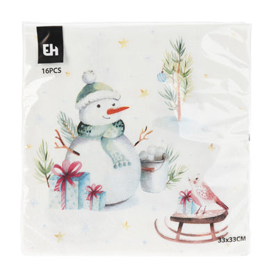 Tovaglioli natalizi decorazione per tavola di Natale, confezione 16 tovaglioli da 33 x 33 cm