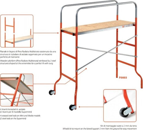 Trabattello Fai Da Te Medio Con Piano In Legno Altezza Massima 3,78 M Kreo Medio Fai da te/Prodotti per la costruzione/Impalcature Trade Shop italia - Napoli, Commerciovirtuoso.it