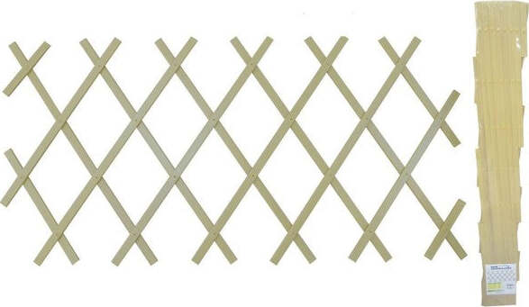 Traliccio-Rete-In-Vimini-Bamboo-100-X-200-Cm-Estensibile-Beige-Piante-Rampicanti