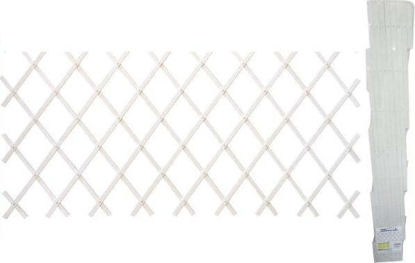 Traliccio-Rete-In-Vimini-Bamboo-100x200cm-Estensibile-Bianco-Piante-Rampicanti