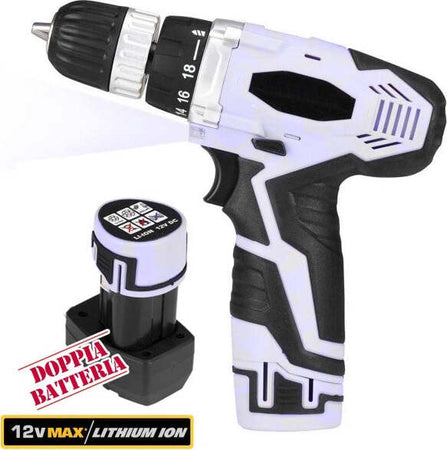 Trapano-Avvitatore-A-Doppia-Batteria-Al-Litio-In-Valigetta-12v-Cordless