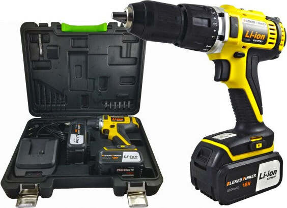 Trapano-Avvitatore-Con-Percussione-Cordless-18v-3ah-Li-ion-Bleked-finker-Egcd18v
