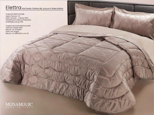 Trapunta Art. Elettra matrimoniale Col. Malva Con Fondo Tortora Casa e cucina/Tessili per la casa/Biancheria da letto/Coperte e trapunte/Trapunte Biancheria Arredo Home - Nola, Commerciovirtuoso.it