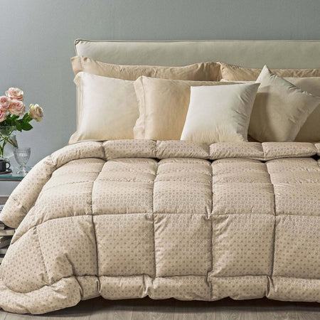 Trapunta in Piuma Canada Matrimoniale in Raso Jacquard - Caleffi