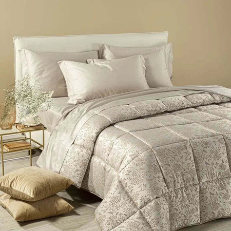 Trapunta invernale verbena matrimoniale in raso jaquard tinto in filo - caleffi