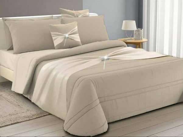 Trapunta piumone matrimoniale con 2 cuscini arredo abbinati by charro modello bow con applicazione swarovsky e elegante fiocco copriletto trapuntato morbidissimo misura 260x260 Casa e cucina/Tessili per la casa/Biancheria da letto/Coperte e trapunte/Trapunte Puleo Casa - Palermo, Commerciovirtuoso.it