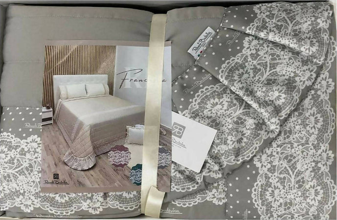 Trapuntino copriletto trapuntato primavera estate matrimoniale francesca by renato balestra con elegante lavorazione balza in pizzo Casa e cucina/Tessili per la casa/Biancheria per la cameretta/Trapunte e copriletti Puleo Casa - Palermo, Commerciovirtuoso.it