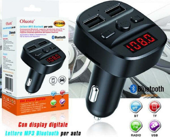 Trasmettitore-Fm-Bluetooth-Per-Auto-2-Porte-Usb-Led-Tf-Wma-Lettore-Mp3-My2406