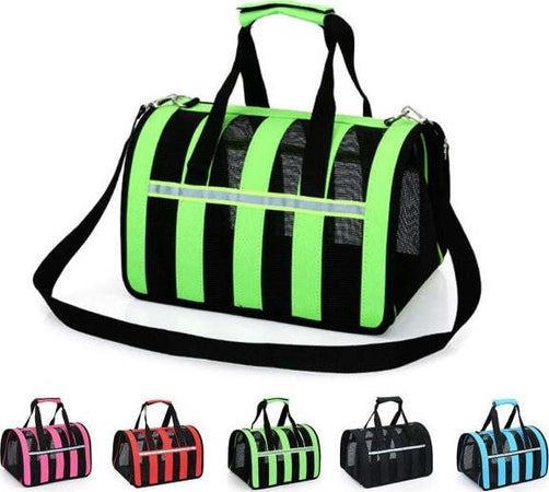 Trasportino-Borsa-Zainetto-Strisce-47x29x30cm-Pieghevole-Tracolla-Cane-Gatto
