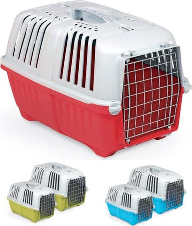 Trasportino-Con-Griglia-In-Metallo-Per-Cani-E-Gatti-Da-Viaggio-48-X-33-X-32-Cm