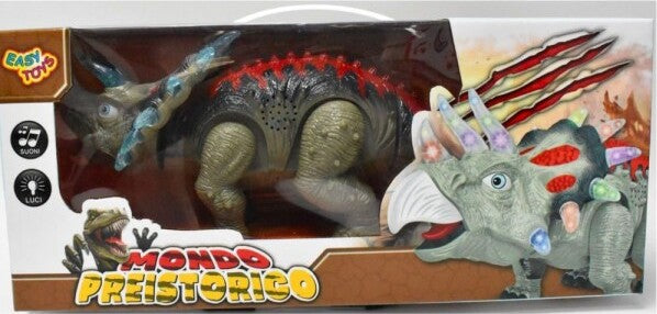 Triceratopo-Dinosauro-Giocattolo-Mondo-Preistorico-Per-Bambini-3+-Luci-E-Suoni