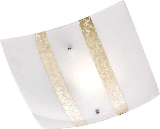 TRIO---PLAFONIERA-NIKOSIA-IN-VETRO-BIANCO-E-FOGLIA-ORO-CM-30x30-1-X-E27-40W