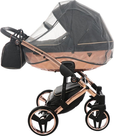 Trio Junama Diamond Mirror Satin Tessuto 3 in 1 Nero / Champagne Telaio Oro Rosa Prima infanzia/Passeggini carrozzine e accessori/Passeggini e carrozzine/Sistemi modulari La Casa Del Bebè - Napoli, Commerciovirtuoso.it