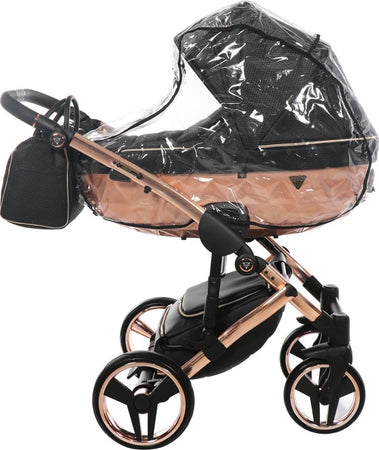 Trio Junama Diamond Mirror Satin Tessuto 3 in 1 Nero / Champagne Telaio Oro Rosa Prima infanzia/Passeggini carrozzine e accessori/Passeggini e carrozzine/Sistemi modulari La Casa Del Bebè - Napoli, Commerciovirtuoso.it