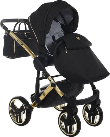 Trio Junama Diamond Mirror Satin Tessuto 3 in 1 Nero /Oro Giallo Telaio Oro Giallo Prima infanzia/Passeggini carrozzine e accessori/Passeggini e carrozzine/Sistemi modulari La Casa Del Bebè - Napoli, Commerciovirtuoso.it