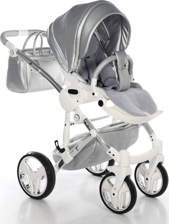 Trio Junama Fluo Italy 3 in 1 Ecopelle Silver/Telaio Cromato Prima infanzia/Passeggini carrozzine e accessori/Passeggini e carrozzine/Sistemi modulari La Casa Del Bebè - Napoli, Commerciovirtuoso.it