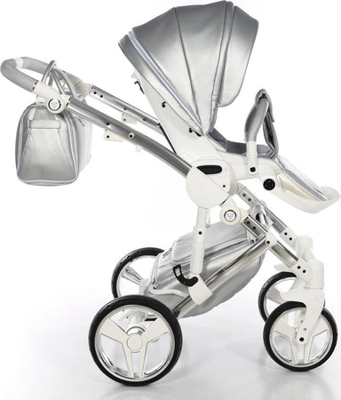 Trio Junama Fluo Italy 3 in 1 Ecopelle Silver/Telaio Cromato Prima infanzia/Passeggini carrozzine e accessori/Passeggini e carrozzine/Sistemi modulari La Casa Del Bebè - Napoli, Commerciovirtuoso.it