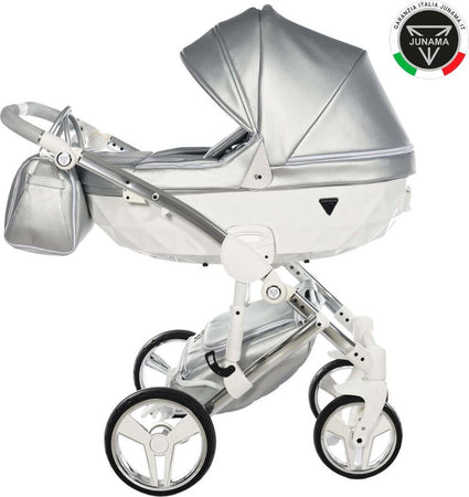 Trio Junama Fluo Italy 3 in 1 Ecopelle Silver/Telaio Cromato Prima infanzia/Passeggini carrozzine e accessori/Passeggini e carrozzine/Sistemi modulari La Casa Del Bebè - Napoli, Commerciovirtuoso.it