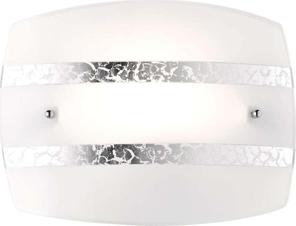 TRIO-LEUCHTEN---PLAFONIERA-NIKOSIA-IN-VETRO-BIANCO-DECORO-FOGLIA-ARGENTO-30x22-CM