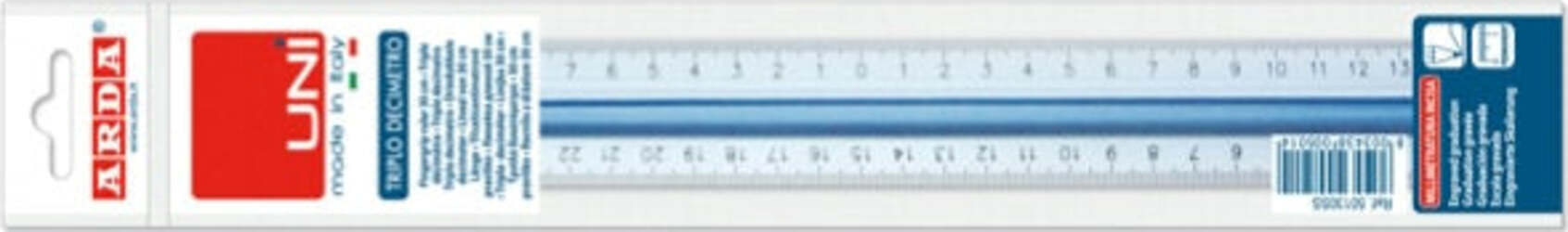 Triplodecimetro Uni 50130SS - impugnatura lunga - Arda Cancelleria e prodotti per ufficio/Scuola e materiale didattico/Materiale scolastico/Righelli e squadre Eurocartuccia - Pavullo, Commerciovirtuoso.it