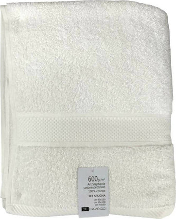 Tris asciugamani in pura spugna di cotone pettinato 100% articolo stephaniie set asciugamani spugna viso telo ospite Casa e cucina/Tessili per la casa/Biancheria da bagno/Asciugamani/Set di asciugamani Puleo Casa - Palermo, Commerciovirtuoso.it
