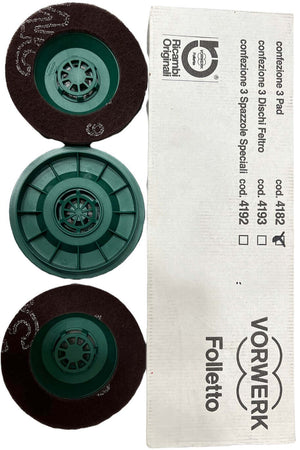 Tris Dischi Spazzole Ruvide Originali per Lucidatrice Vorwerk Folletto PL510 PL511 PL512