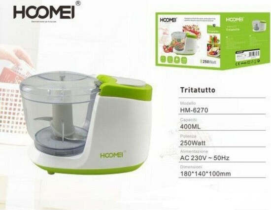 Tritatutto-Tritaverdure-Frutta-Trita-Taglia-Verdure-400-Ml-250w-Hoomei-Hm-6270