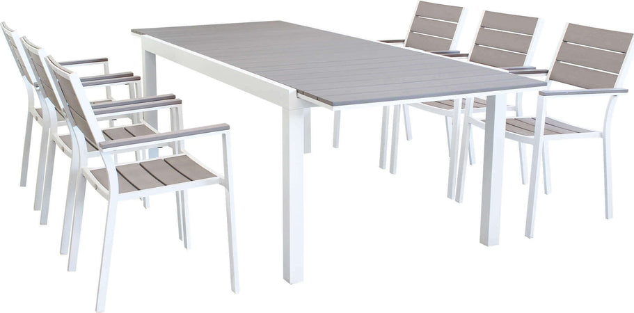 TRIUMPHUS---set-tavolo-da-giardino-allungabile-180/240x100-compreso-di-6-poltrone-in-alluminio-e-polywood-Bianco-Milani-Home