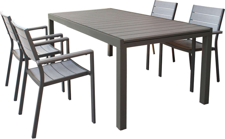 TRIUMPHUS---set-tavolo-in-alluminio-cm-180/240x100x73-h-con-4-sedute-Taupe-Milani-Home