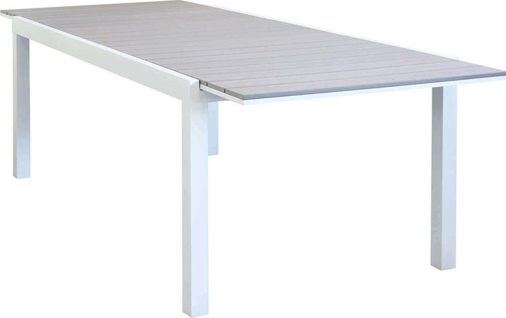 TRIUMPHUS---tavolo-da-giardino-allungabile-in-alluminio-e-polywood-180/240x100-Bianco-Milani-Home
