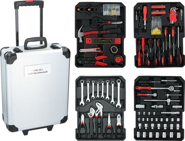 Trolley-Cassetta-Valigetta-Porta-Utensili-da-Lavoro-Completa-di-Attrezzi-187pz