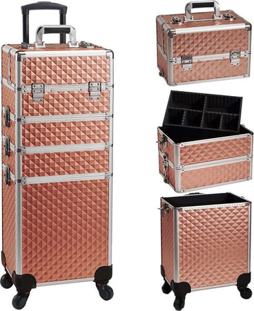 Trolley-Makeup-4in1-Valigetta-Oro-Trucco-Estetista-Beauty-Case-Ruote-Staccabili