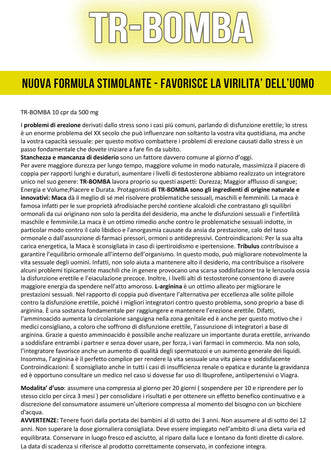 Tromba Integratore Sessuale A Base Di Maca, Tribulus, L-arginina E Ashwagandha - Potenziatore Di Energia Sessuale Per Uomini - Erezione Duratura Immediata - 20 Compresse Salute e cura della persona/Vitamine minerali e integratori/Integratori di sostanze e preparati vegetali/Maca Beauty Fashion Store - Palermo, Commerciovirtuoso.it