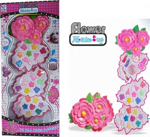 Trucco-Trousse-Flower-Cofanetto-Make-Up-Rossetto-Ombretto-Beauty-Gioco-Bambine
