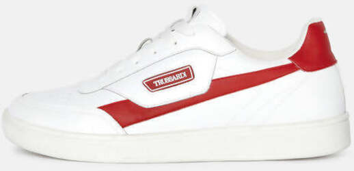 Trussardi Sneaker Uomo Bianche Rossa Scarpe Ecopelle Craft Sneaker Lacci Suola In Gomma Scarpe Da Ginnastica Casual Fashion Primavera-estate 2022 Art.77a00417
