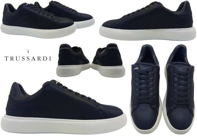 Trussardi Sneakers Uomo Ecopelle Tessuto Con Soletta In Memory Estraibile Lacci E Suola In Gomma