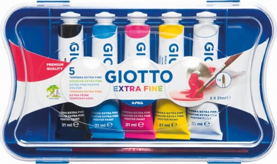 Tubi tempere - 21ml - colori assortiti - Giotto - conf. 5 pezzi Giochi e giocattoli/Attività creative/Accessori per disegnare e colorare/Pittura/Colori a tempera Eurocartuccia - Pavullo, Commerciovirtuoso.it