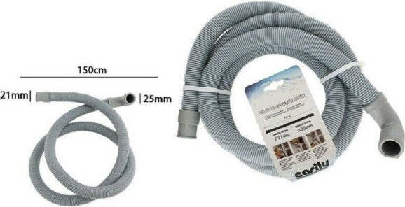 Tubo-Di-Scarico-Universale-Per-Lavatrice-Lavastoviglie-Da-150cm-Corrugato-Grigio