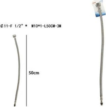 Tubo-Flessibile-Flessibili-Rubinetto-Miscelatore-Acqua-50-Cm-F-1/2-X-M10/1-69393