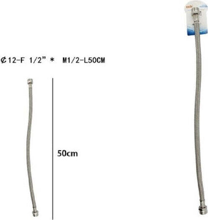 Tubo-Flessibile-Flessibili-Rubinetto-Miscelatore-Acqua-50-Cm-F-1/2-X-M1/2-69398