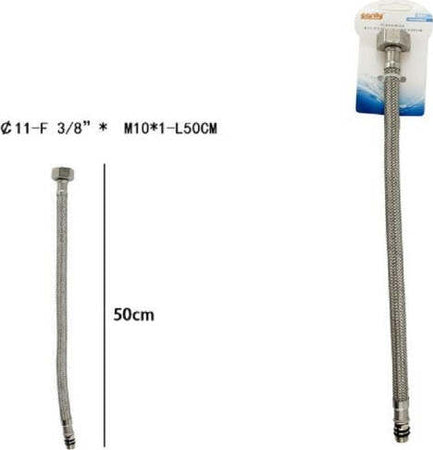 Tubo-Flessibile-Flessibili-Rubinetto-Miscelatore-Acqua-50-Cm-F-3/8-X-M10/1-69394