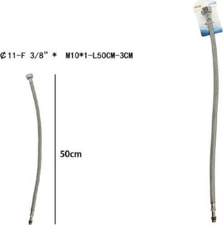 Tubo-Flessibile-Flessibili-Rubinetto-Miscelatore-Acqua-50-Cm-F-3/8-X-M10/1-69395