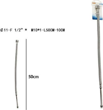 Tubo-Flessibile-Flessibili-Rubinetto-Miscelatore-Acqua-50cm-F-1/2-X-M10/1-69396