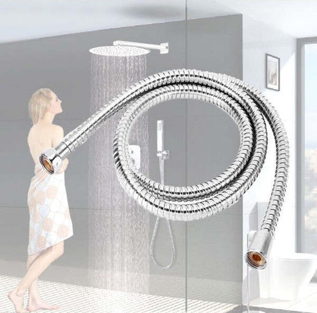 Tubo-Flessibile-Per-Doccia-Vasca-Cabina-150cm-Laccio-In-Pvc-Rivestimento-Cromato