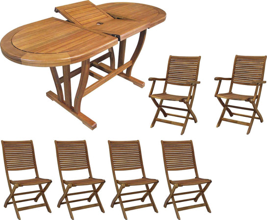 TURRIS---set-tavolo-da-giardino-allungabile-120/160x70-compreso-di-4-sedie-e-2-poltrone-in-legno-massiccio-di-acacia-Marrone-Milani-Home